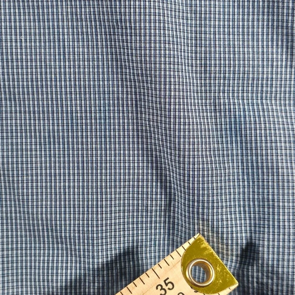 Ralph Lauren Button Down Shirt Mens 17 34/35 Blue Yarmouth Micro Check Cotton - Picture 10 of 10